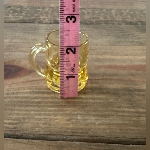 Vintage Federal Glass Amber & Yellow Mini Beer Mug Shot Glasses Set Of 2 - Picture 2 of 6
